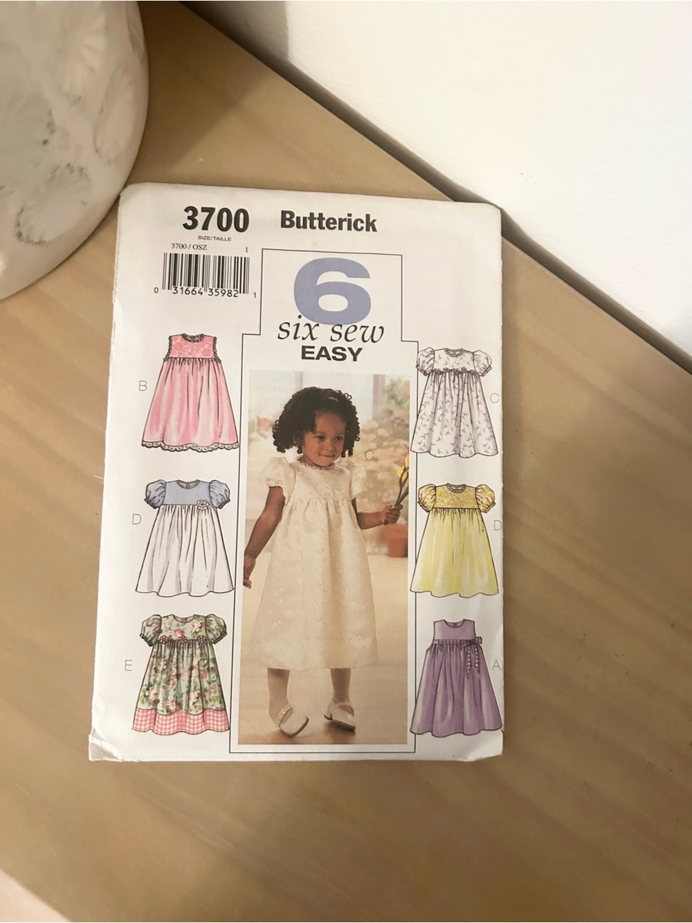 Vintage Butterick 3700 Children’s Dress Sewing Pattern Multiple Styles Uncut